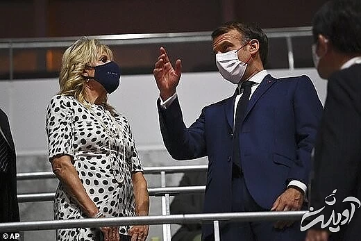 جيل و مكرون، رئيس جمهور فرانسه، در مراسم افتتحايه صحبت كردند.